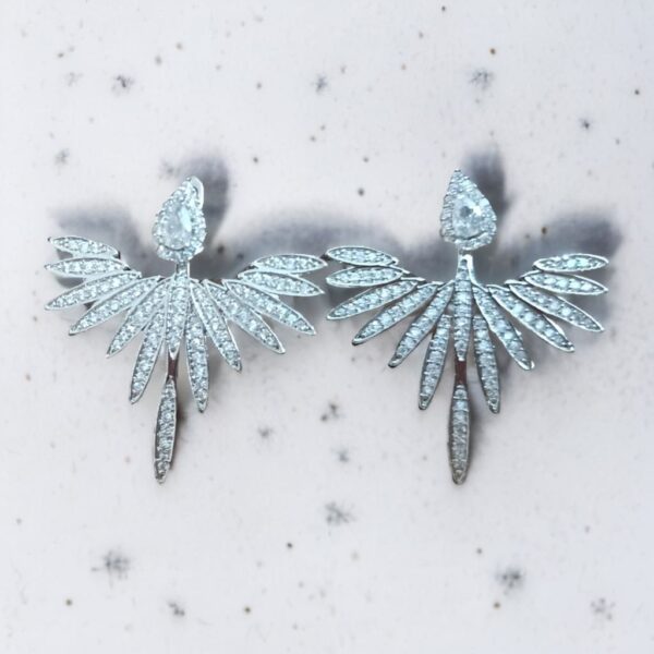 Phoenix Wing Statement Diamond Earrings CZ
