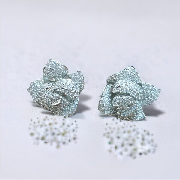 Blooming Rose Diamond Studs CZ