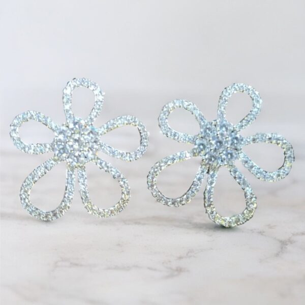 Daisy Dream Hollow Diamond Studs CZ